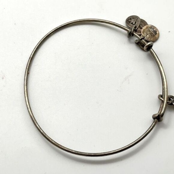 Alex and Ani Four Leaf Clover silver tone bangle bracelet lucky Irish lucky - Picture 2 of 5